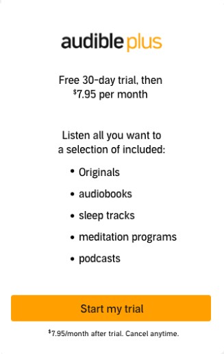 How does audible work: Audible Membership Options-1